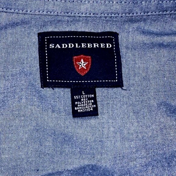 Saddlebred Purple Stripe Button-Down Shirt L Preppy Quiet Luxury Workwear - Picture 5 of 6